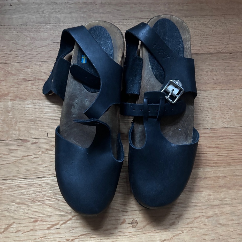 Lotta From Stockholm Black Leather Mules